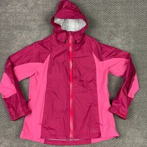 LL Bean Waterproof Rain Jacket Women's Misses Large Pink Fuchsia Trail Model